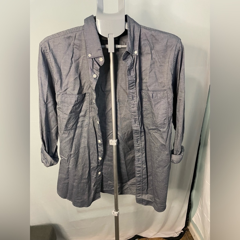 Express Gray Button-Up Shirt size medium